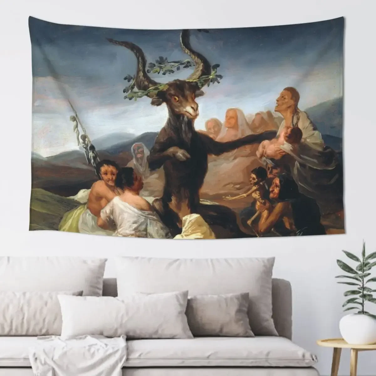 Witches Sabbath by Francisco Goya (1798) Tapestry Decoration For Home Aesthetic Room Decorations Tapestry