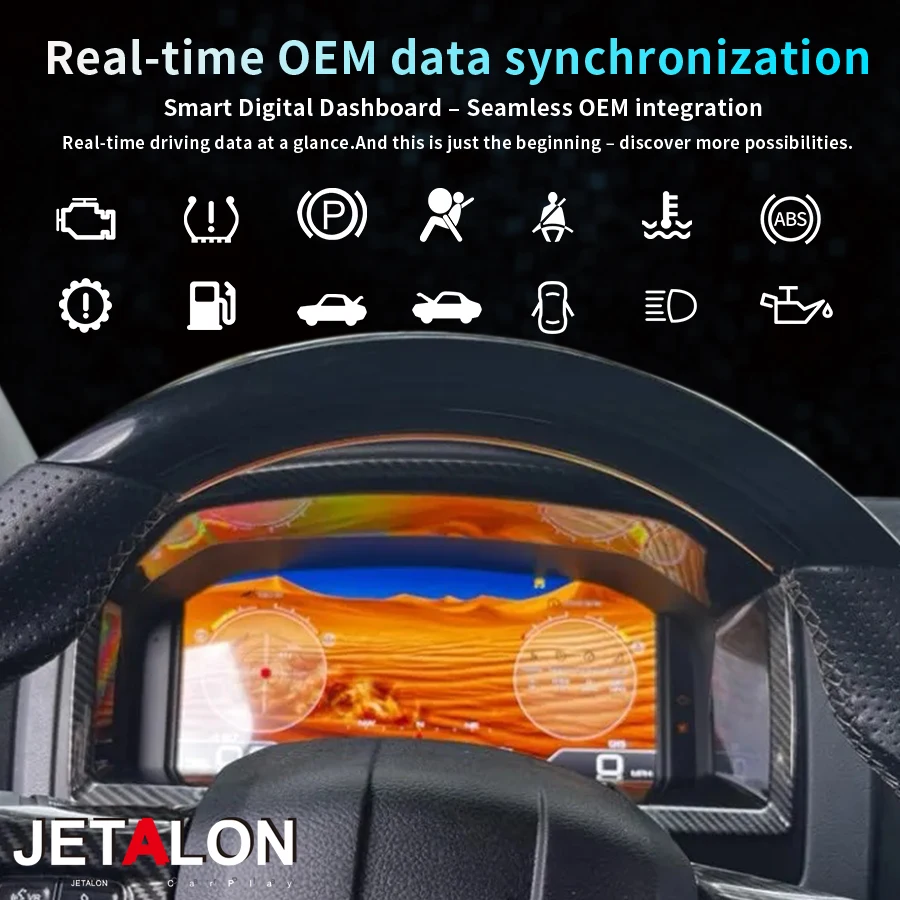 12.3inch Car Digital Cluster Instrument Cluster Screen For Dodge Ram 2008-2018 Display Virtual Cockpit Dashboard