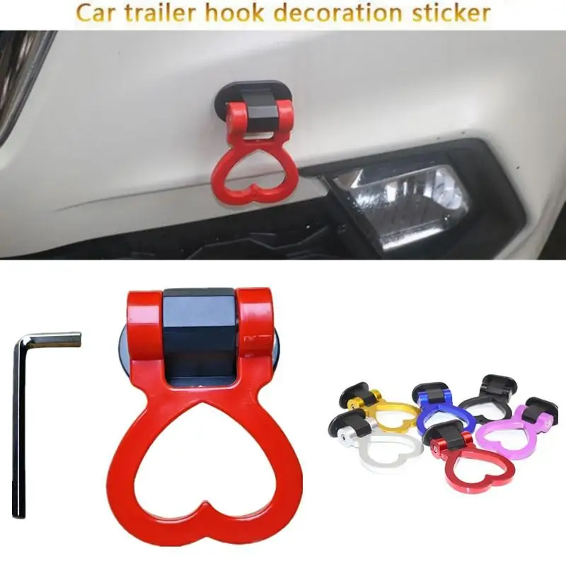 Car Styling Rear Front Racing Tow Hook Universal Heart Shaped Towing Ring Metal Modification Accessory for Drift Track Use