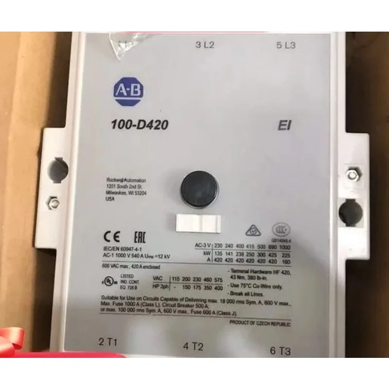Allen-Bradley (AB) 100-D Series IEC Contactor – 100-D420EA11 (420A) & 100-D300ED11 (300A), 3-Pole Motor Control Switch
