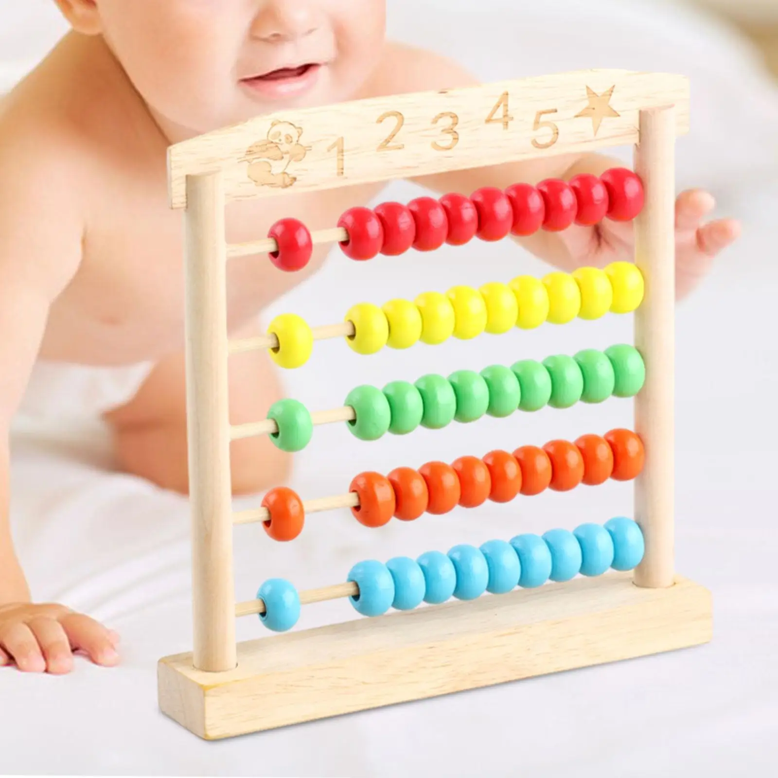 Boulier en bois pour enfants, jouet de développement manipulateur mathématique, addition et soustraction, 5 nucléoAbacus pour enfants, bébé d'âge alth