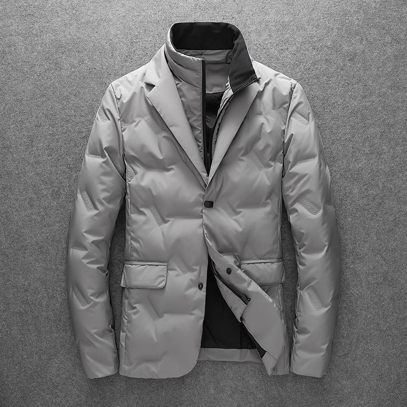 2024 Autumn/Winter New Men's Detachable Collar Down Jacket 90% White Duck Down High Quality Light Luxury Business and Leisure