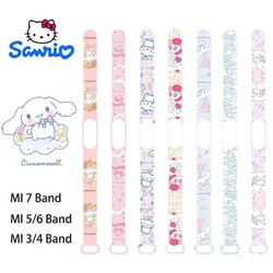 Sanrio Cinnamoroll Silicone Strap for Xiaomi Mi Band 7 6 3 5 4 Cute Anime Wristband Replacement Bracelet for Mi Band Accessories