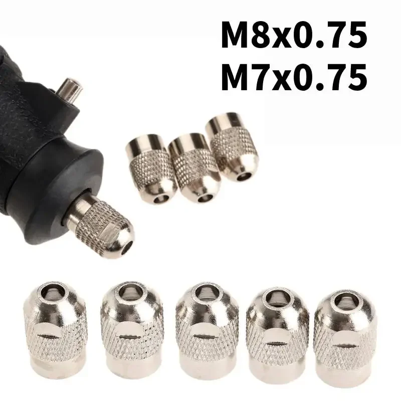 Beicai 1/2/5pc M8/m7x0.75 Mill Shaft Screw Cap Nut Accessories Collet For Mill Shaft Rotary Tool Dropship New