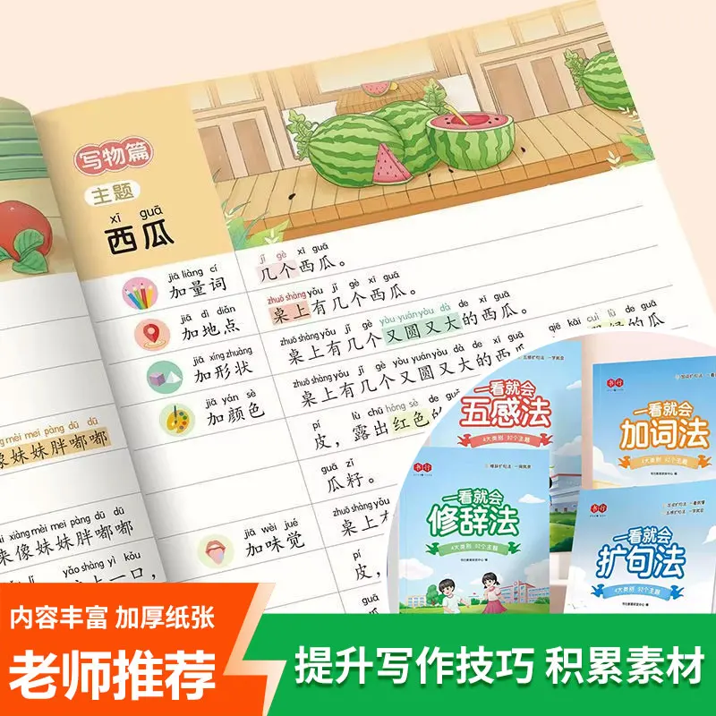 Pupils' Chinese Language Syntax Expansion, Write Essays Using The Five Senses Method, Writing Material Skills Based on Pictures