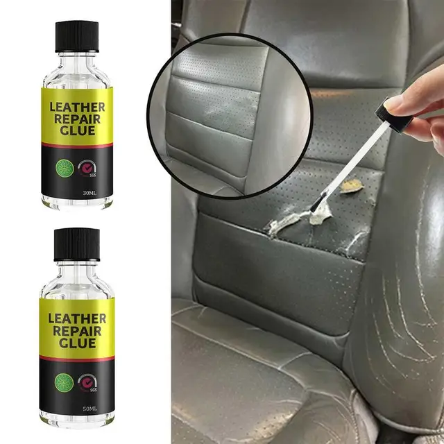 30/50ml Klej do naprawy skóry samochodowej Konserwacja foteli samochodowych Pielęgnacja skóry Płynny gumowy żel do skóry do naprawy przedmiotów skórzanych samochodu