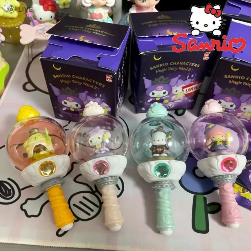 Sanrio Kawaii Fantasy Magic Fairy Stick Series Blind Box Hello Kitty Kuromi Cinnamoroll Figure Adult Toy Christmas Gift