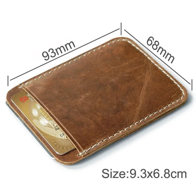 Thin Genuine Leather Money Clip Mini Wallet Men Credit Card Slot Slim Bills Metal Cash Clamp for Man Small Billfold Holder