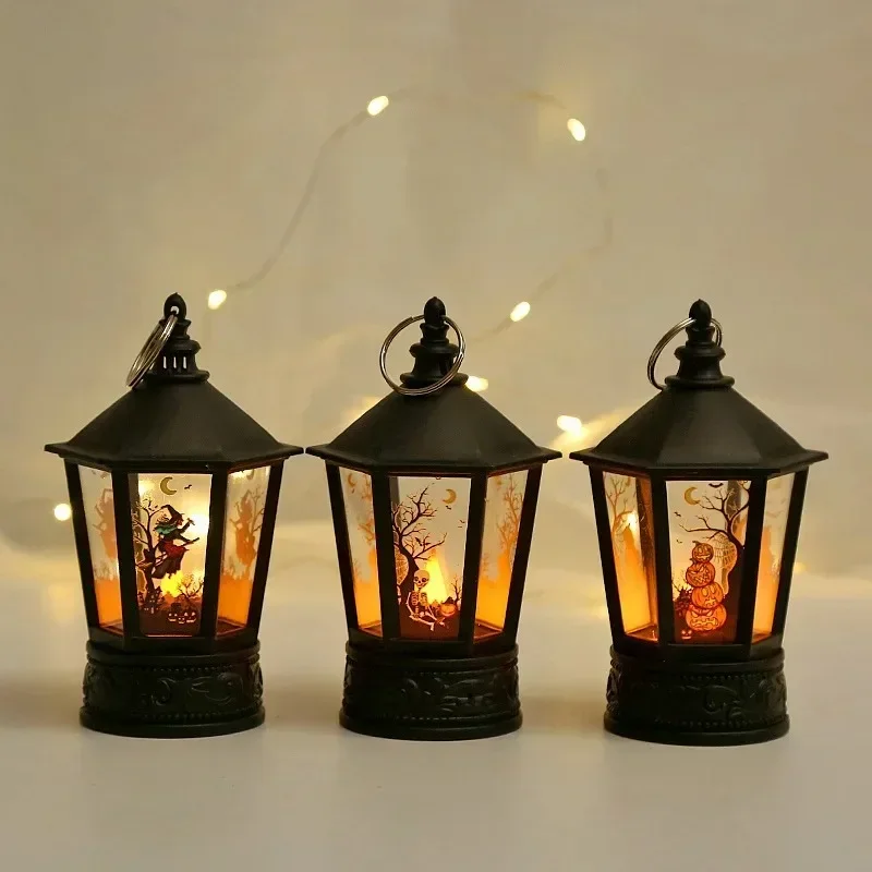 LED-Kürbislaterne, Halloween-Party-Dekoration mit Geisterlicht, Spukhaus-Windlampe, Geschenk für Kinder