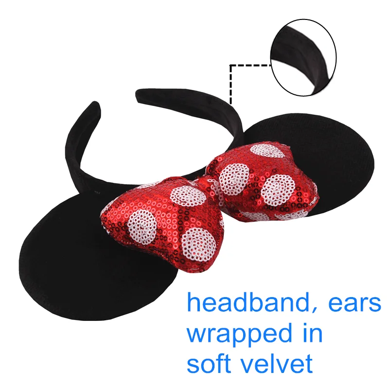 Big Size Classic DOT Bow Cute Mouse Ears Headband Women Party Girl Hairband Hot Festival New Park Trip DIY Hair Accessories view 5