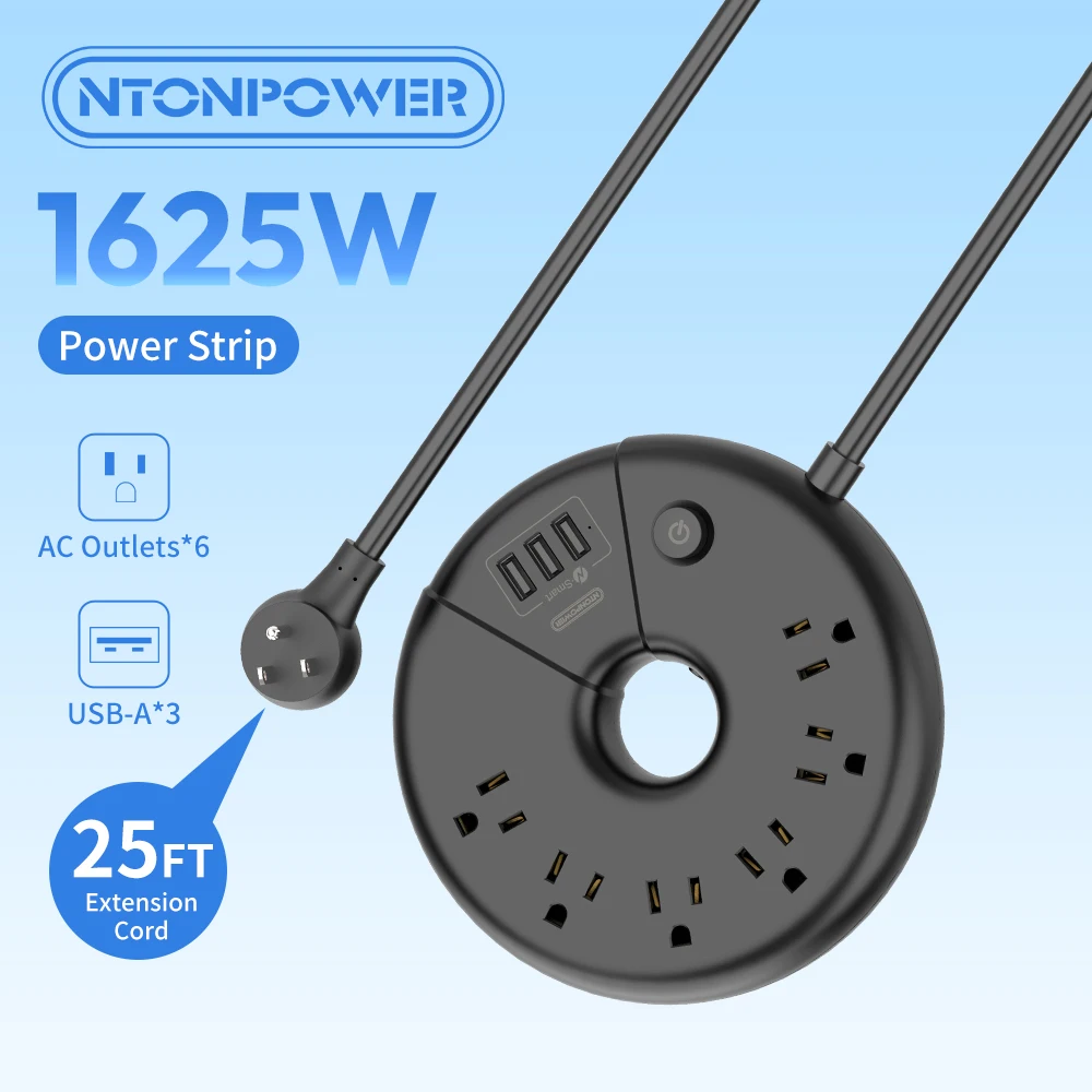 

NTONPOWER Power Strip US Plug extensao tomada 6 AC Outlets USB Ports Charge Adapter 15 FT Extension Cable socket extension