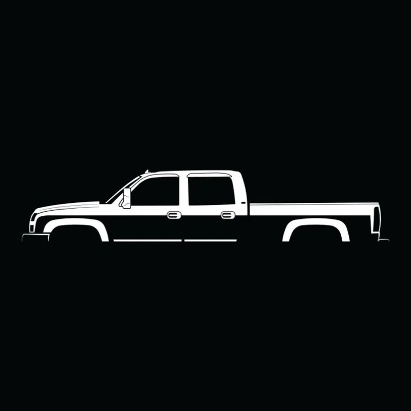 Silverado 2500 HD Crew Cab (2005) Silhouette 2024 Men T Shirt Casual Racing Car fans Logo Enthusiast T-shirt Graphic Summer Shor