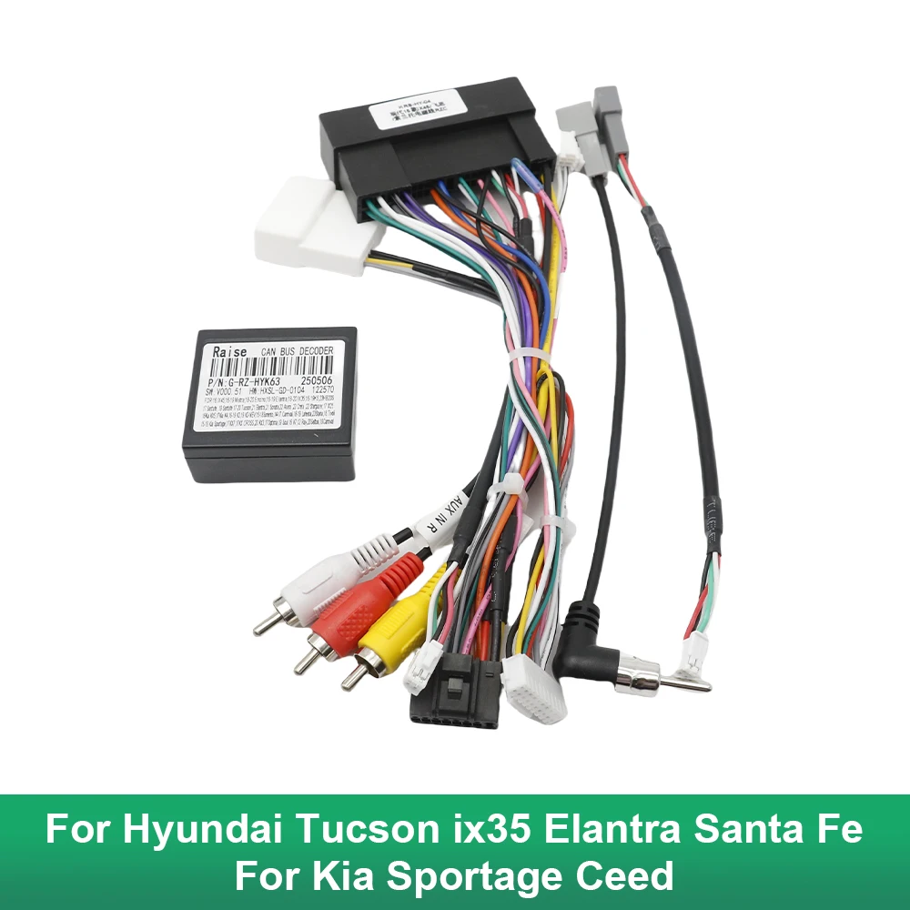 16 Pin Connector Car Android Cable Adapter for Hyundai Tucson Ix35 Elantra Santa Fe for Kia Sportage Ceed CAN Bus Wiring Harness