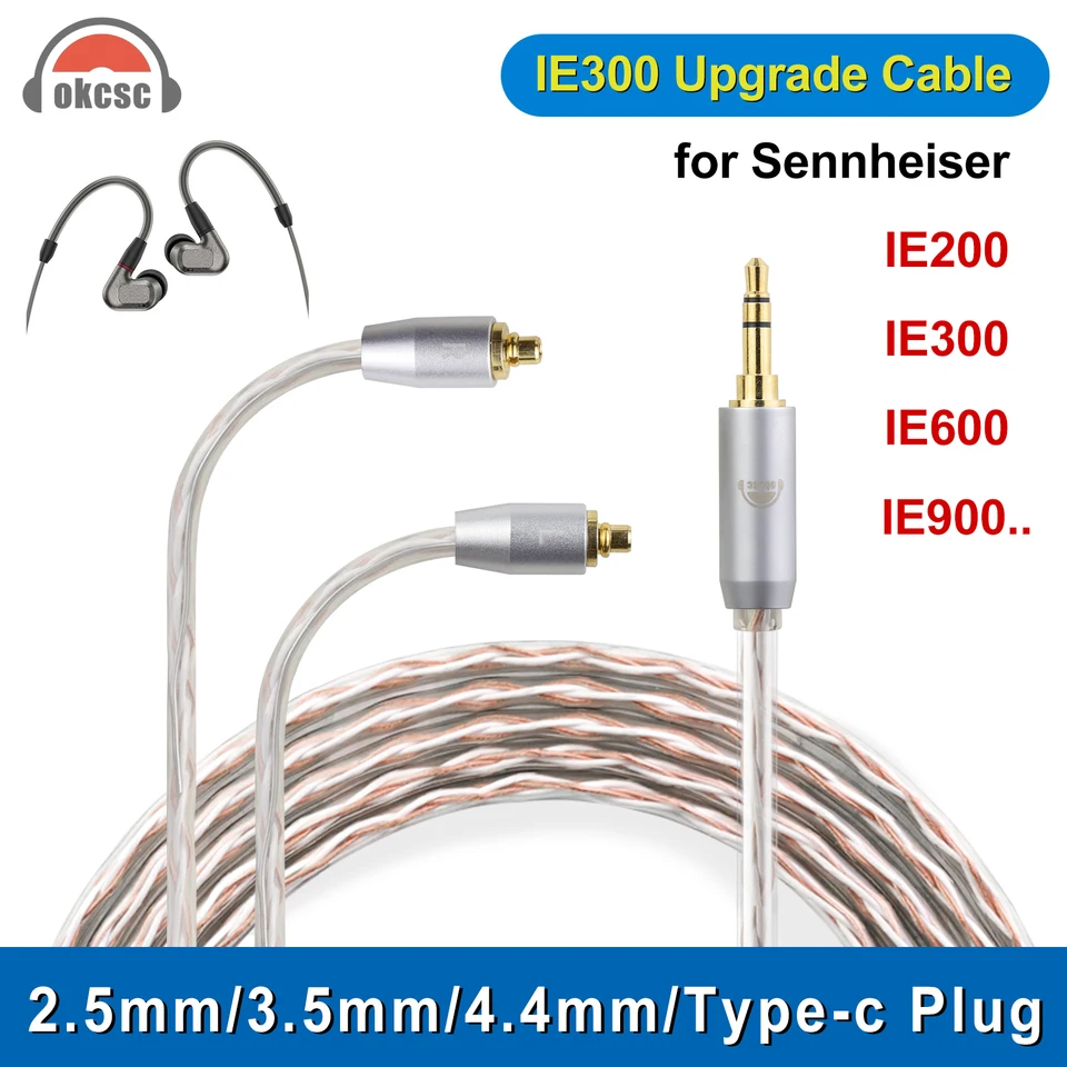 OKCSC Standard Balanced Earphone Cable for Sennheiser IE300/IE600