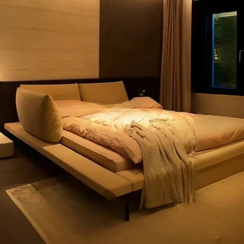 

Light luxury removable backrest bed modern minimalist Italian creative functional fabric