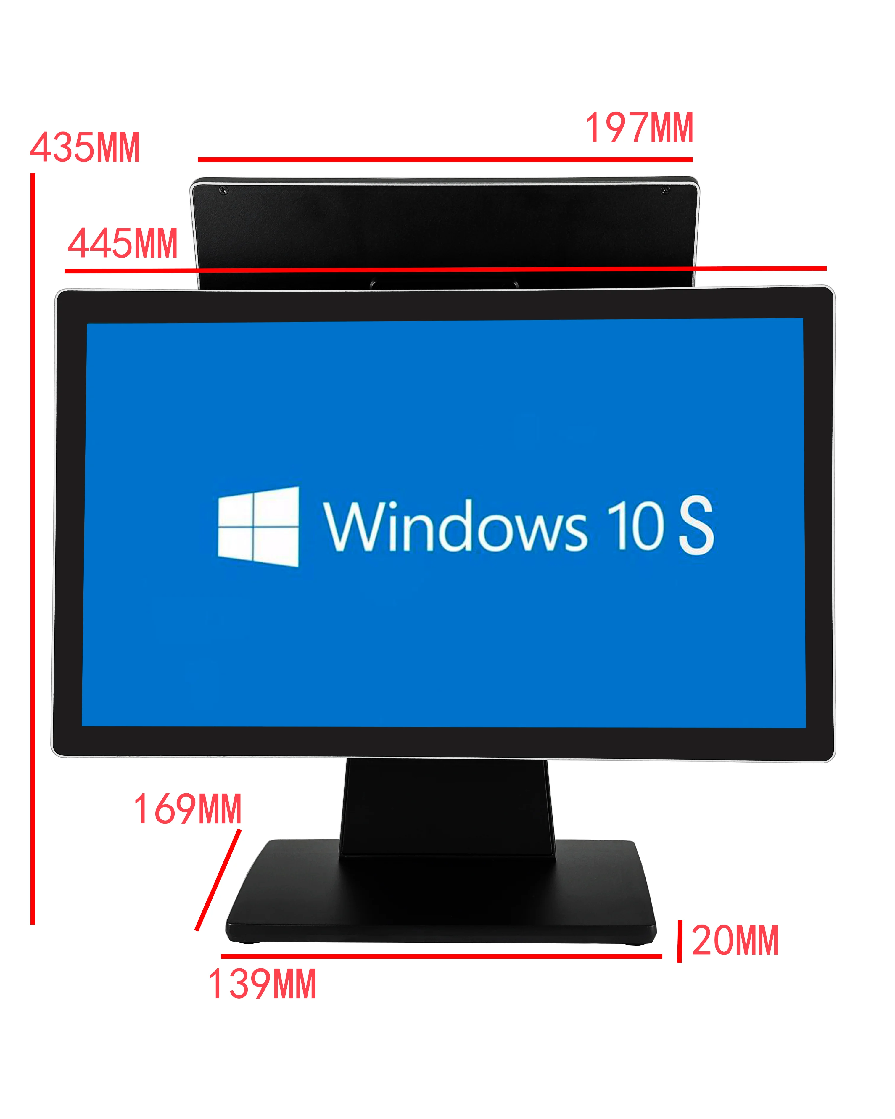 تكوين Win10/Android/Linux 18.5/21.5 بوصة شاشة واحدة مزدوجة نقطة المبيعات شاشات تعمل باللمس، أنظمة نقاط البيع الكل في واحد-ODM