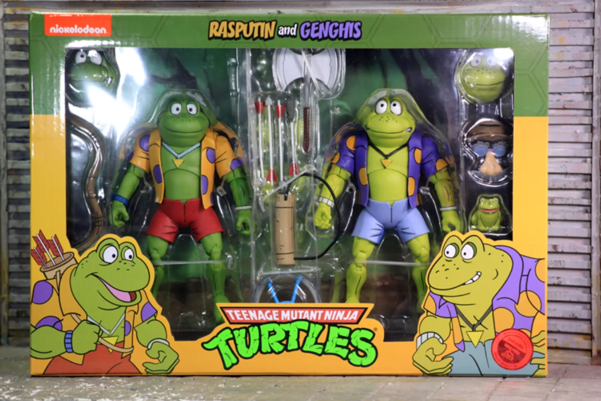 In Stock NECA Original Ninja Turtle Animated Version Mutant Frog Ninja Frog Double Set Mobile Doll Model Hand Hobby  Gifts