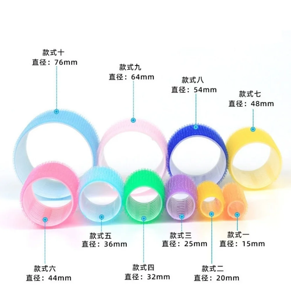 DIY Hair Curler Styling Tools 6pcs Self-Grip Hair Rollers Heatless Hair Curler No Heat Hair Bangs Volume Self-adhesive Hook&Loop