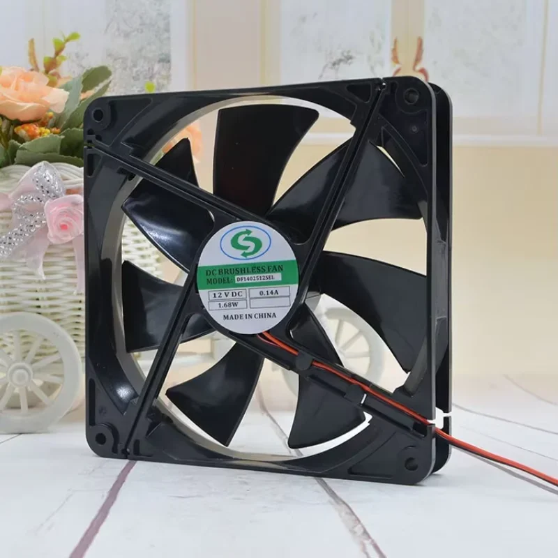 DF1402512SEL DC 12V 0.14A 140x140x25mm 2-Wire Server Cooling Fan