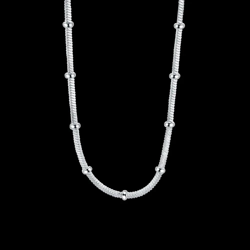 Collar de plata de ley 925 para mujer y hombre, cadena de 2MM, 45-60cm, 20 pulgadas, joyería de boda, regalos de vacaciones