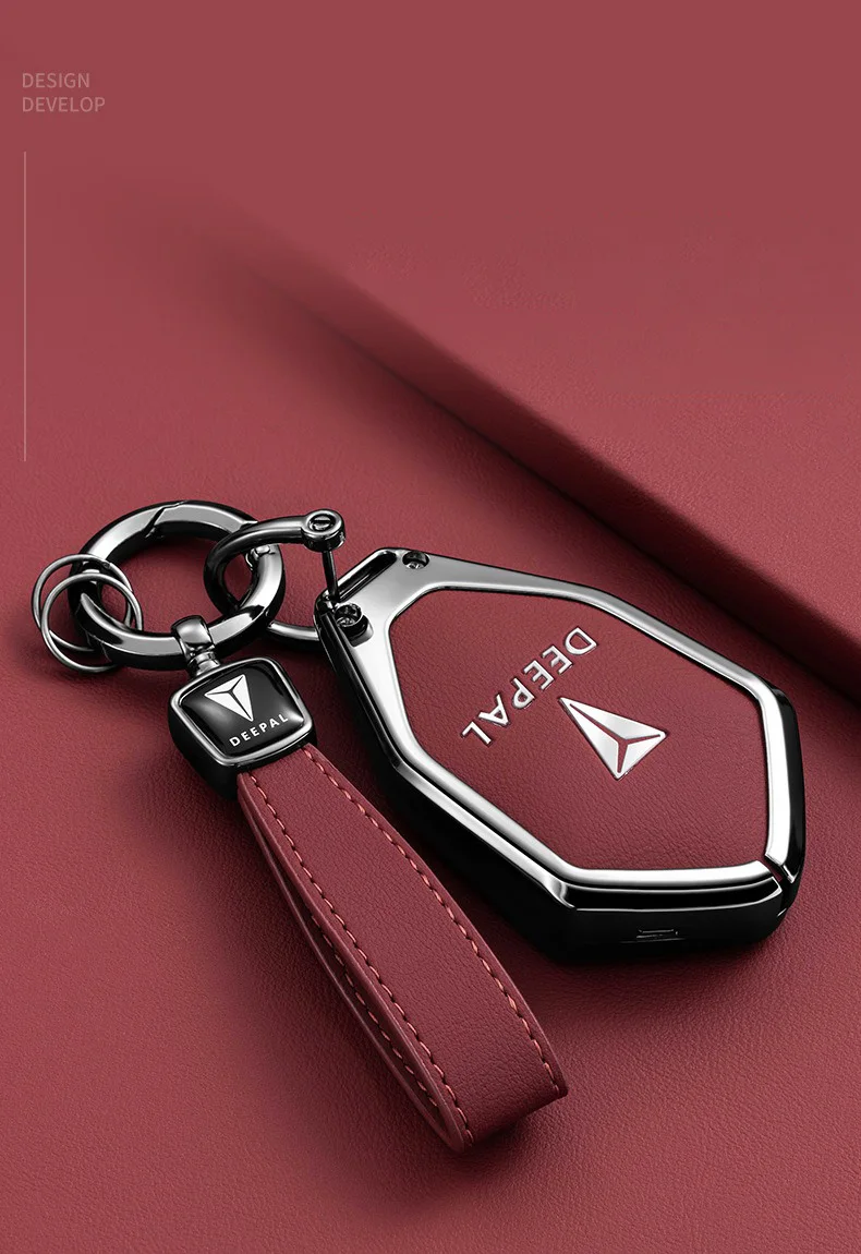 Autoschlüsseletui für Changan DEEPAL S7 S07 G318 S09 S05 L07 SL03 Shenlan Zinklegierung Fob Schlüsselanhänger Abdeckung Shell Ringhalter Zubehör – Detail 2