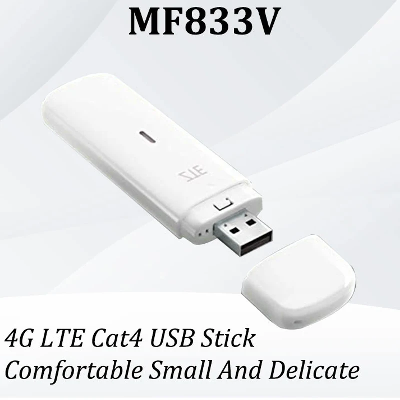 ZTE MF833V Router nirkabel 4G LTE USB Dongle, Modem adaptor WiFi nirkabel Broadband ponsel 150Mbps dengan saku Hotspot