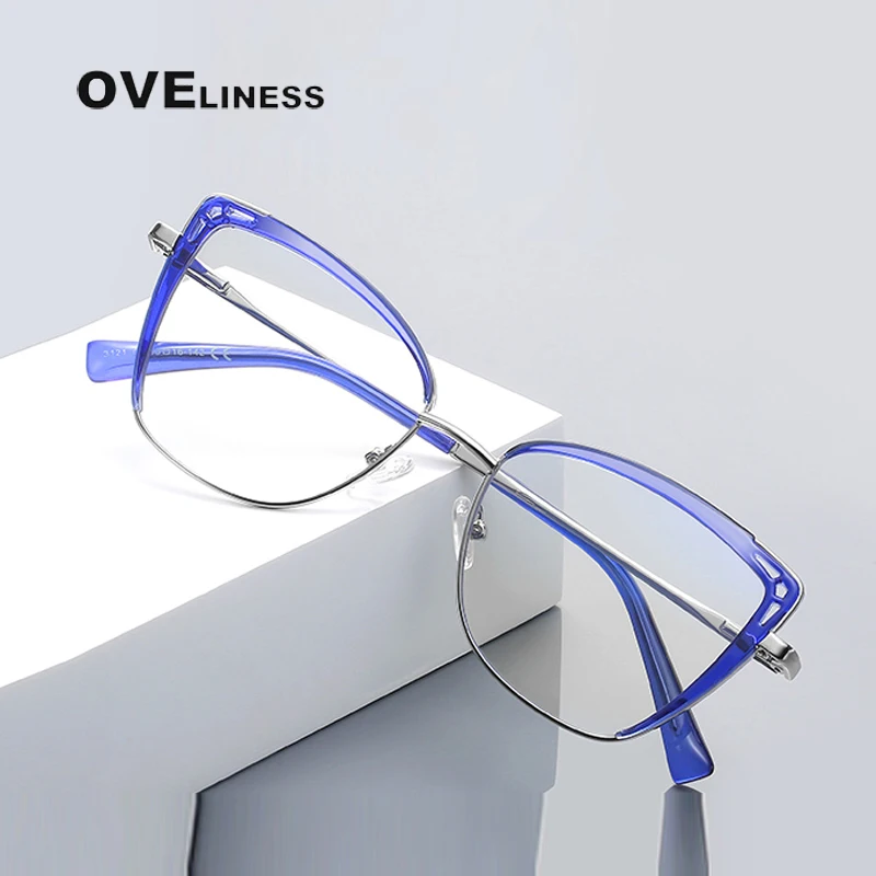 High Quality Reading Glasses Butterfly Presbyopia Eyeglasses Metal Anti Blue Ray Computer Eyeglasses HD Computer Eyewear Frame