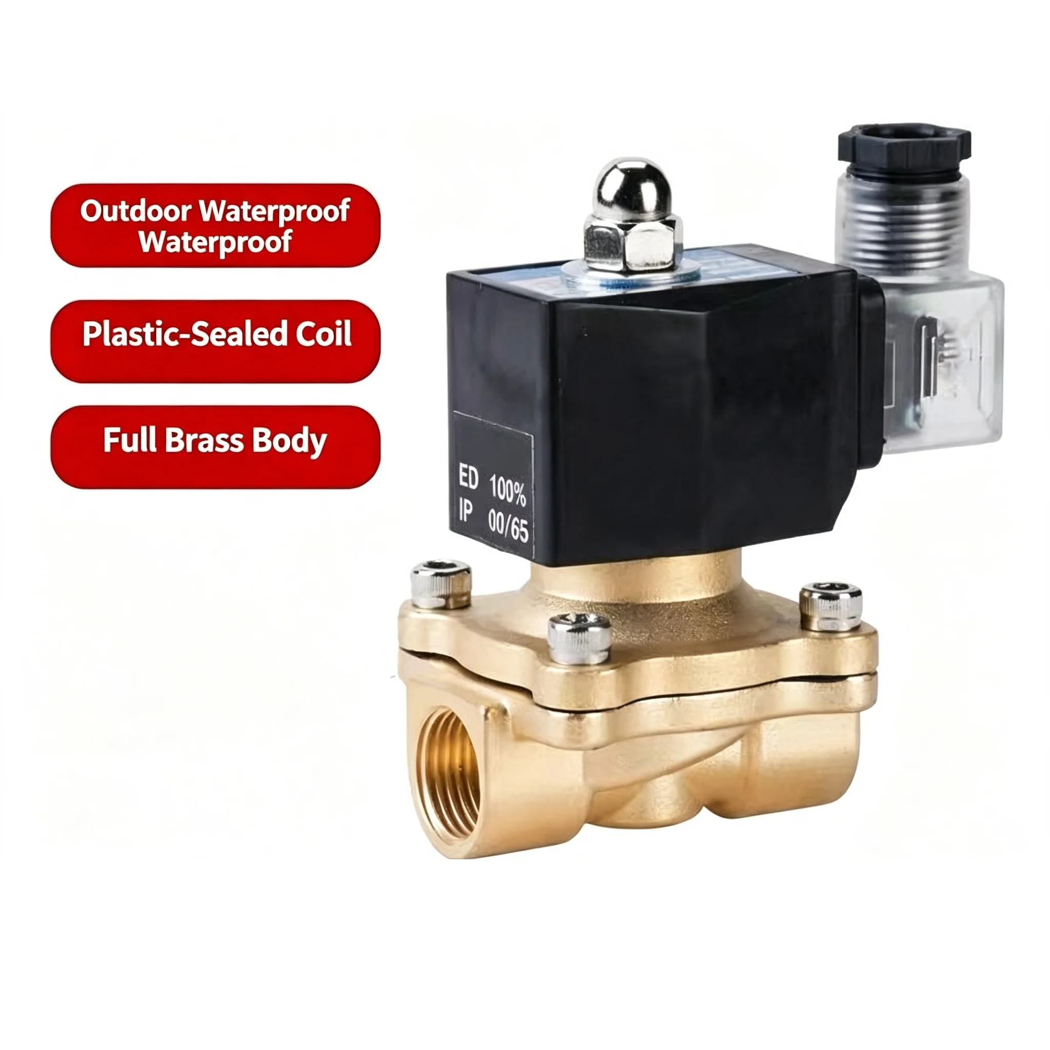 Solenoid Valve IP65 for Water Oil Air 12V/24V/220V/110V 1/4