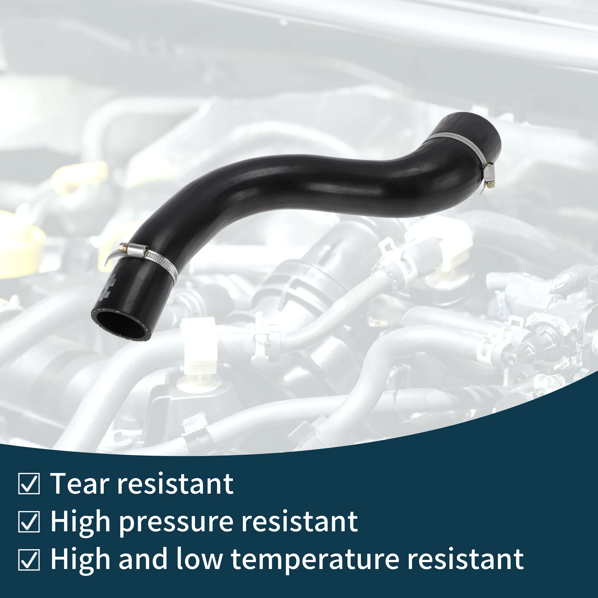 UXCELL ラジエーターホース ヒーターホース No.PNH500510 ランドローバー用 レンジローバー用 2007-2012 ラバー冷却液チューブ ブラック 1個