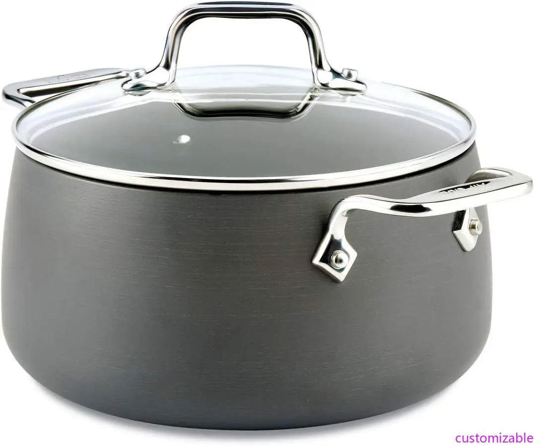 

All-Clad HA1 4-Quart Hard-Anodized Nonstick Stockpot, Induction and Oven Safe, Broiler Compatible, 500°F Max Temperature for Pot