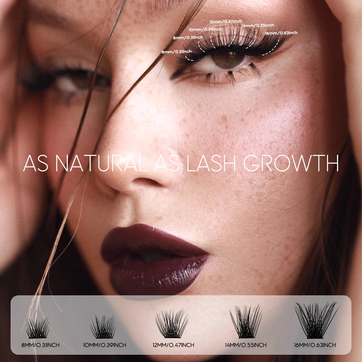 GROINNEYA Lash Clusters 120pcs Cluster Lashes 8-16mm Individual Lashes DIY Eyelash Extension Natural Look Fluffy Cluster Lashes