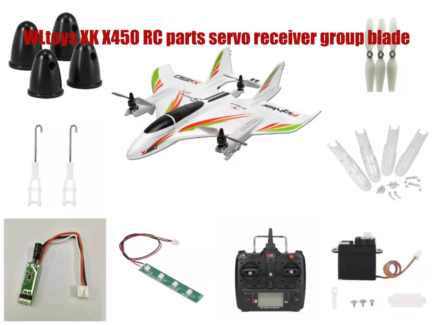 

ESC LED blade support screw base receiver WLtoys XK X450 RC aircraft parts accessories wing battery cover motor engine servo
