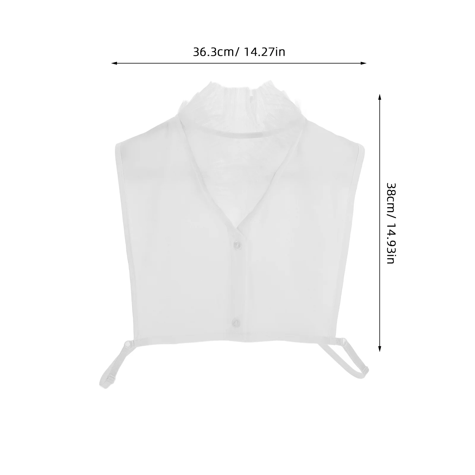 V-Shaped Half Shirt Chiffon False Collar Decorative Collar Layering Sweater Office Suit Blouse Insert Women Girls