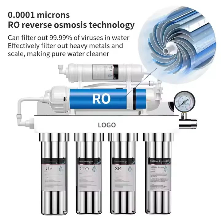 Ambohr фильтр для водопроводной воды с высоким расходом 600GPD обратный осмос 7-ступенчатый бытовой очиститель воды из нержавеющей стали RO система