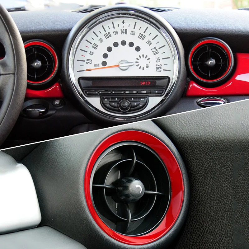 Accessori auto modifica interni copertura protettiva rosso adesivo decorativo per BMW MINI Cooper S R55 R56 R57 R58 R59 R60 R61