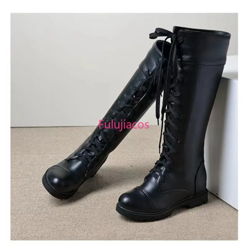 Fulujiacos Anime Enoshima Junko Cosplay Buty Sznurowane Buty na wysokim obcasie Nowe + Drop Shipping Skóra Pu