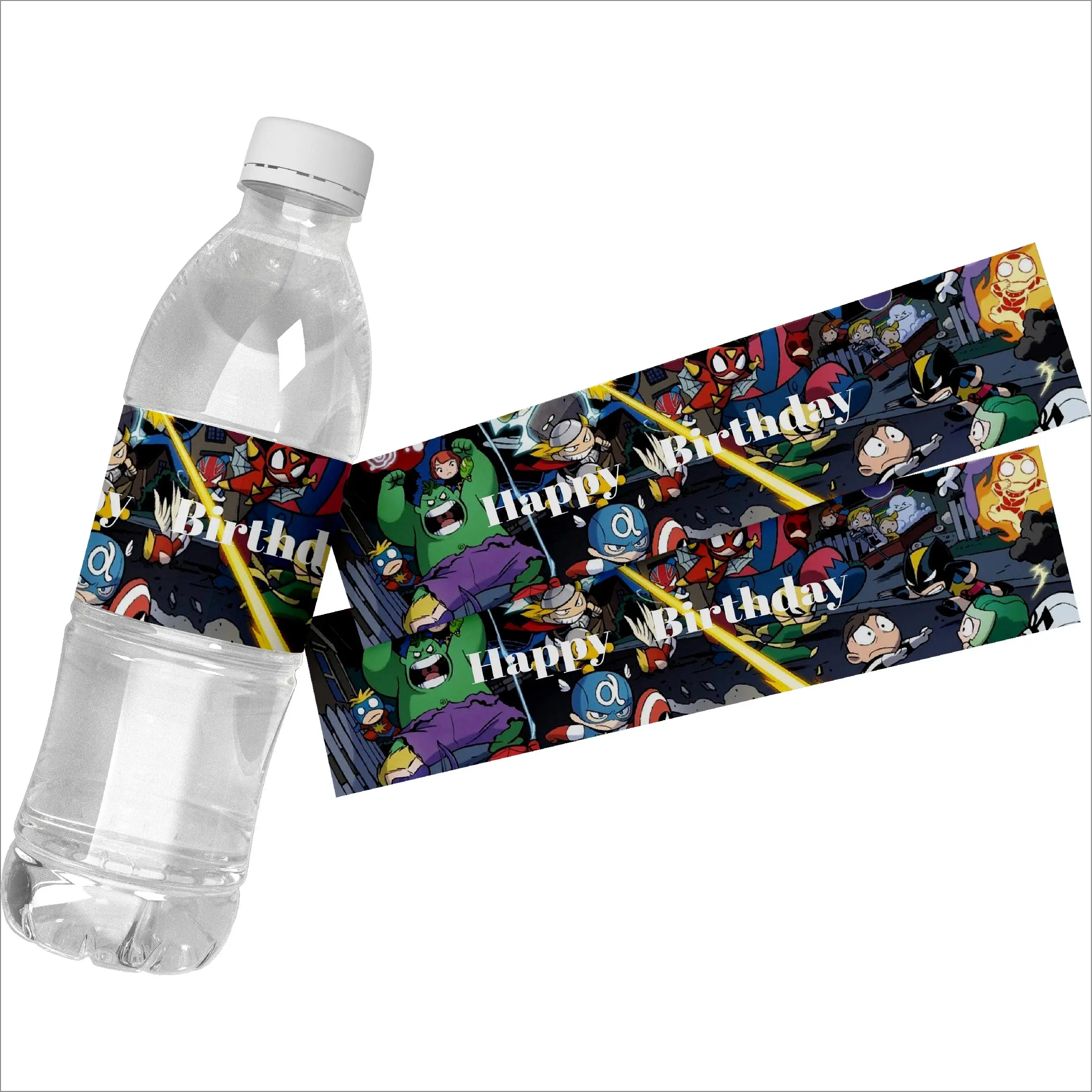 6 stücke Disney Superheld Thema Wasser flasche Weine ti ketten Aufkleber Wraps Kinder Baby party Geburtstags feier Verpackung Dekoration Lieferungen