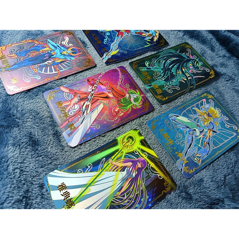 6Pcs/set Saint Seiya Seiya Shiryu Saori Kido DIY Homemade Flash Card Christmas Birthday Gift Game Toys Collection Card