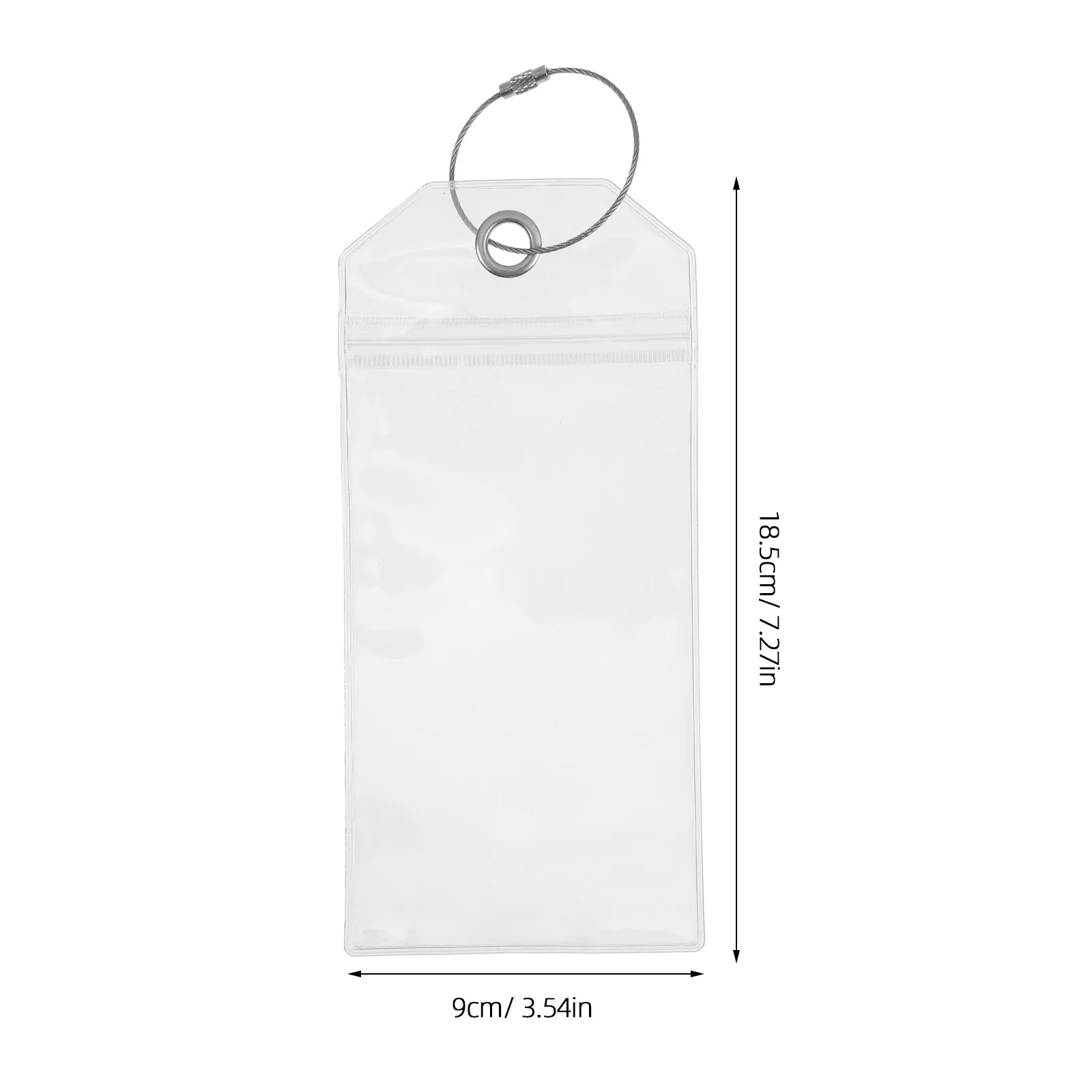 5Pcs Clear PVC Luggage Tags Holder Waterproof Id Card Badge Sleeve for Travel Cruises Outdoor Activities Pet Carriers Key Cards
