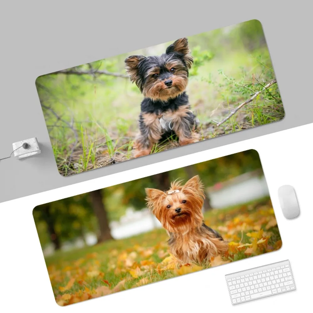 Cute Dog Yorkie Animation PC Gaming Mouse Pad Gamer Desk Mats Keyboard Pad Mause Pad Muismat For PC Mouse Carpet