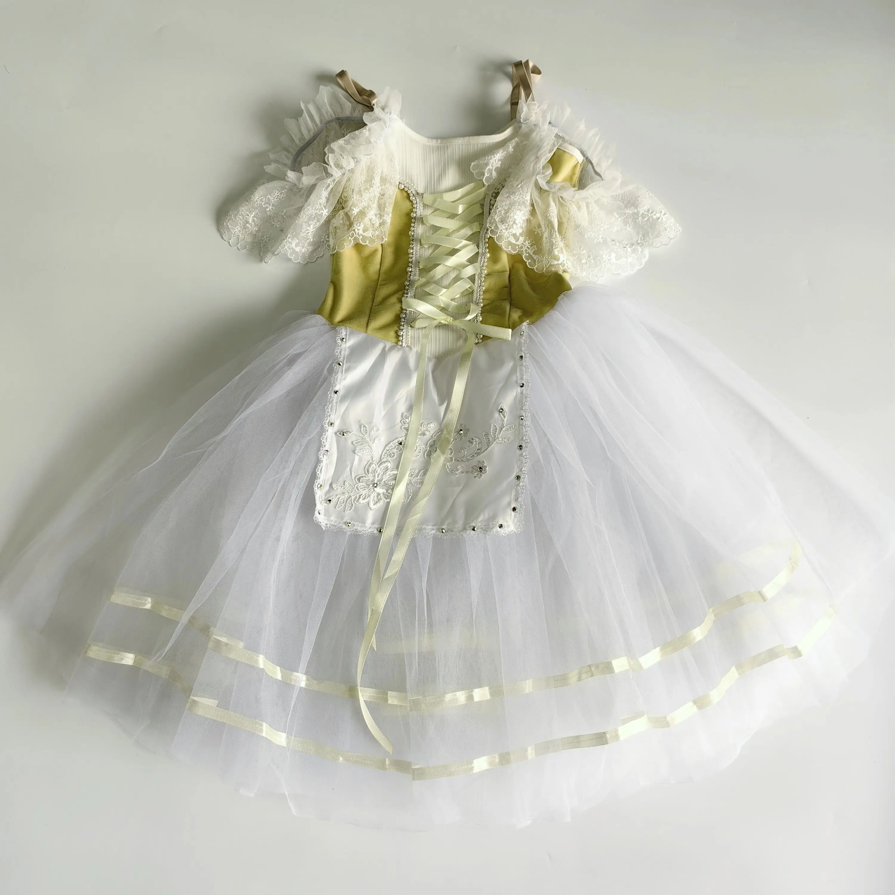 

Light Yellow Adult Long Ballet Tutu Dress Women Ballerina Skirts Giselle Ballet Dress Girls Performance Dance Costume