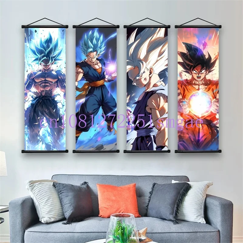 

Dragon Ball Z Hanging Painting Kakarot Scroll Picture Super Saiyan Goku Anime Poster Vegeta Children'S Room Decoration Artwork