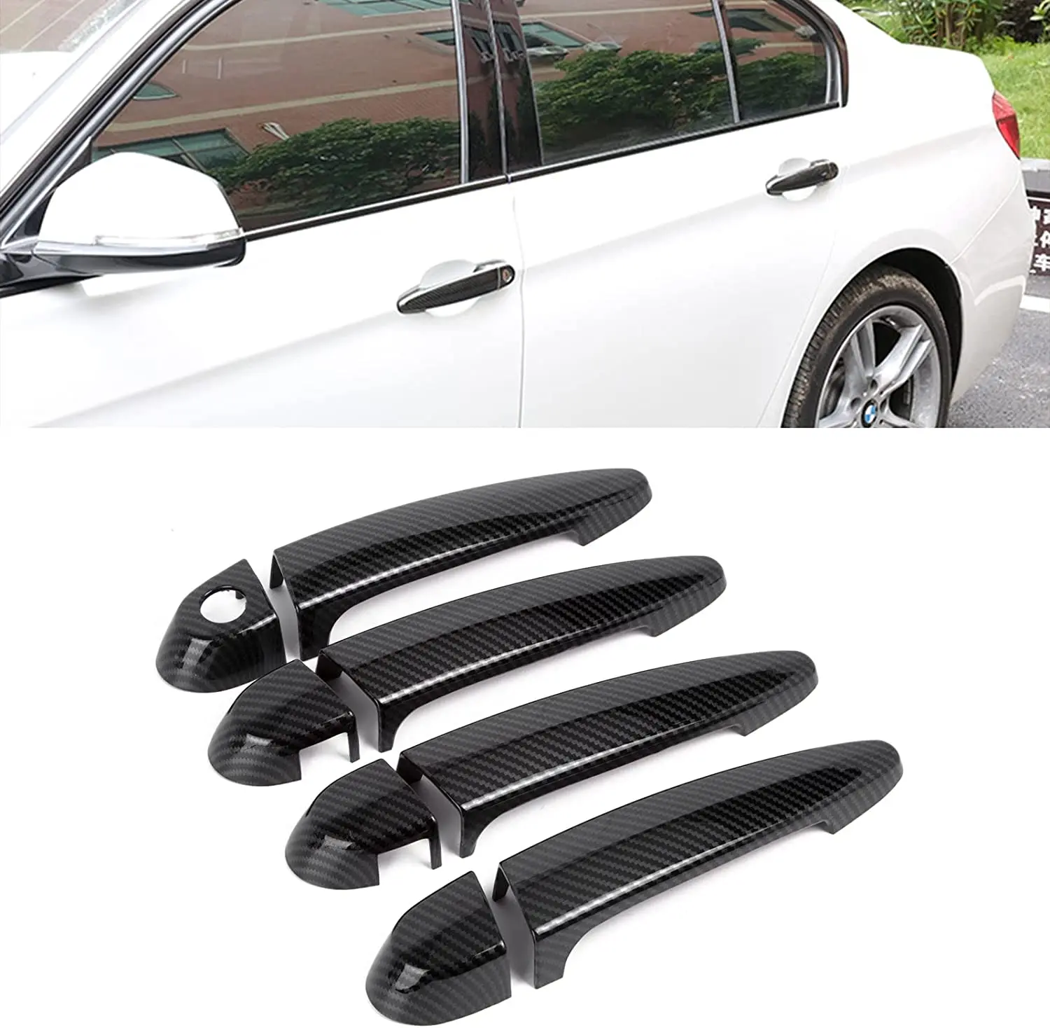 

4x for BMW 3 Series E90 E91 Sedan X1 X2 X3 X4 X5 X6 2005-2012 Chrome Car Door Handle Cover Trim Sticker Car-styling Accessories