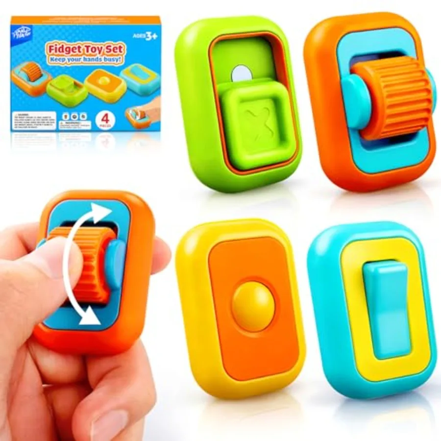 Quality Assurance Fidget Toys Finger Fidgets for:4 Pack Sensory Fidget Toy for Stress Relief- Multi-Functional ADHD Tools for A