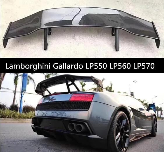 FRP/Real Forged Carbon Fiber Car Rear Wing Trunk Lip Spoiler For Lamborghini Gallardo LP550 LP560 LP570 2004-2012