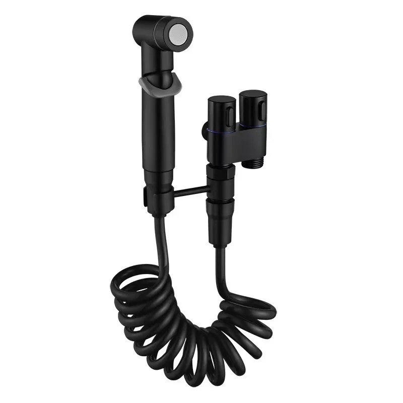 Toilet Companion Spray Gun Flushing Valve, One Inlet and Two Outlets, Faucet Angle Valve, Toilet Cleaning Device