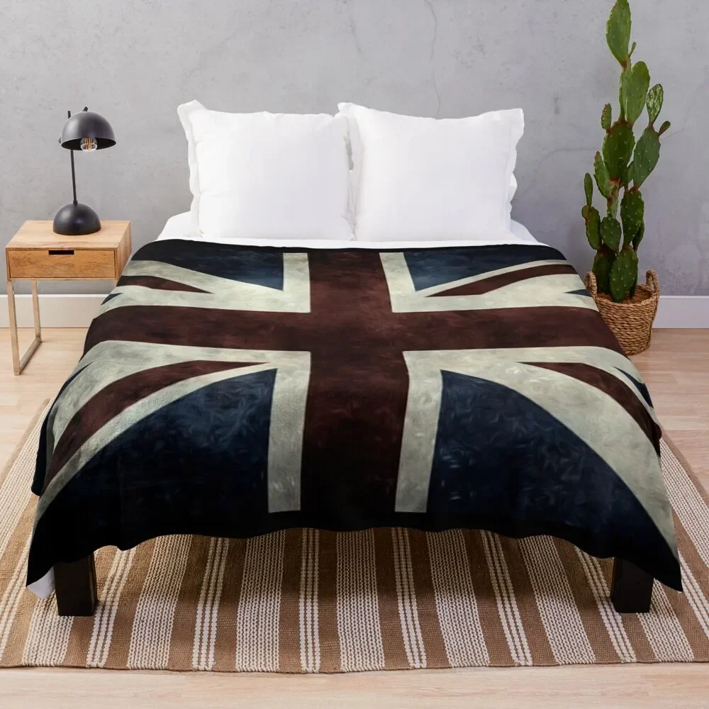 

A grunge looking distressed Union Jack uk version Throw Blanket Luxury Brand Bed Beach Soft Luxury St Blankets