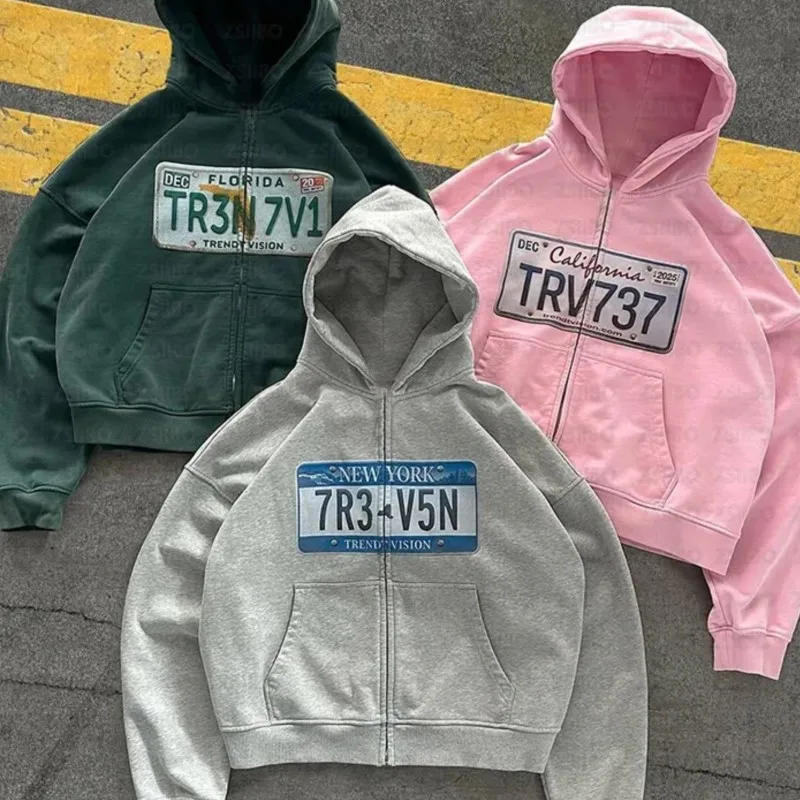 الشارع الشهير Y2K الرجال/المرأة زمم هوديس ريترو Harajuku القوطية بلوزة غير رسمية موضة جديدة زوجين ملابس رياضية k البوب الملابس #4