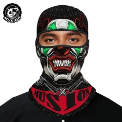 Musion Balaclava Helmet Liner Full Face Mask Skull Print Moto Rider for Cycling and Riding Motorcycle