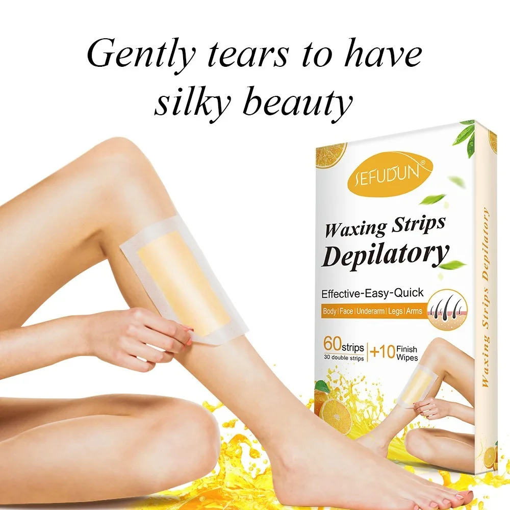 

60 шт. летняя восковая бумага для удаления волос для одноразовой ноги, подмышек, рук и удаления волос на всем теле, быстрое и безболезненное удаление волос